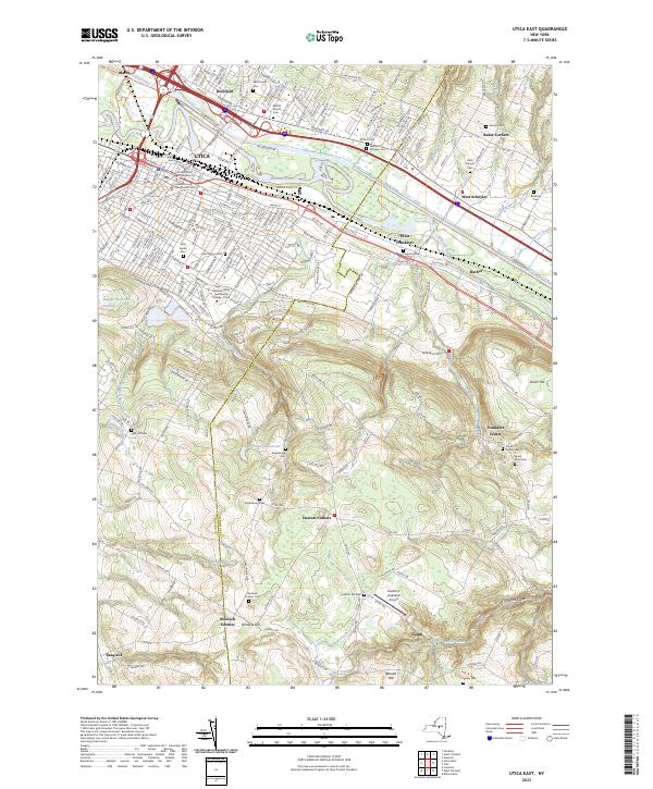 US Topo 7.5-minute map for Utica East NY