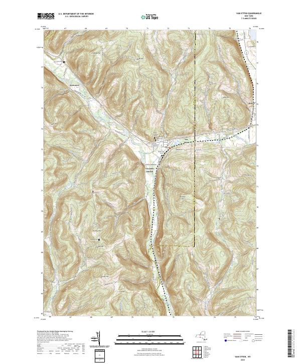 US Topo 7.5-minute map for Van Etten NY