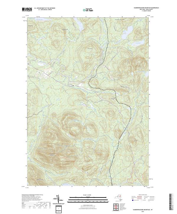 US Topo 7.5-minute map for Vanderwhacker Mountain NY