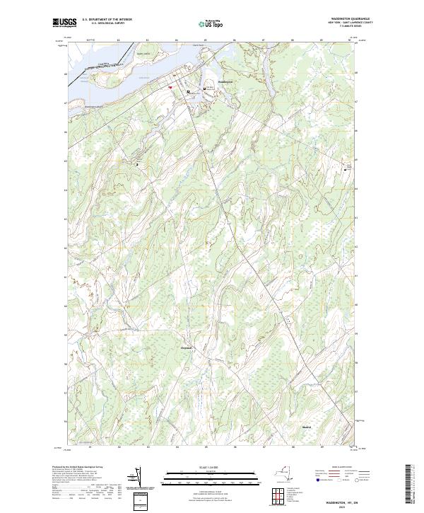 US Topo 7.5-minute map for Waddington NYON