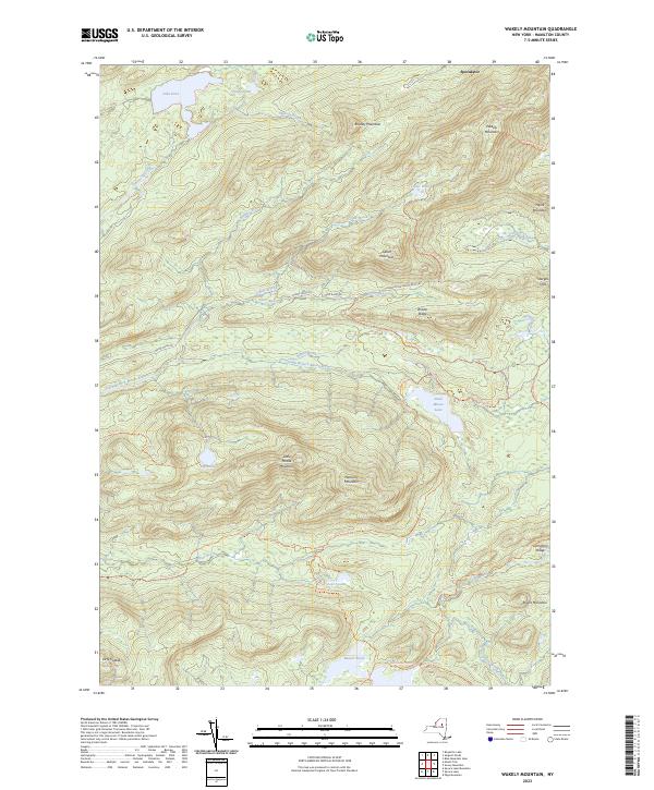 US Topo 7.5-minute map for Wakely Mountain NY