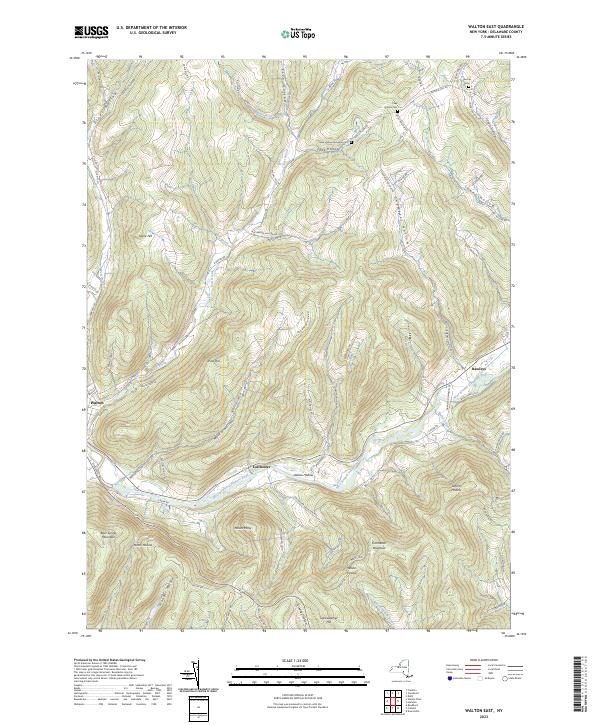 US Topo 7.5-minute map for Walton East NY