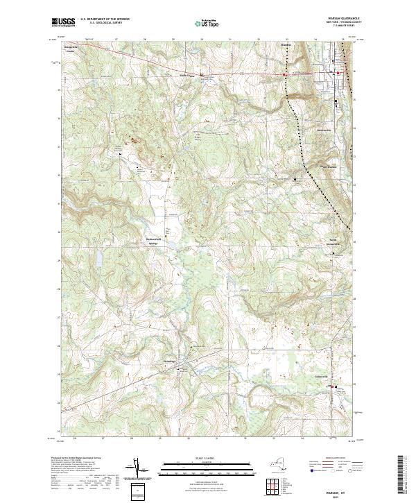 US Topo 7.5-minute map for Warsaw NY