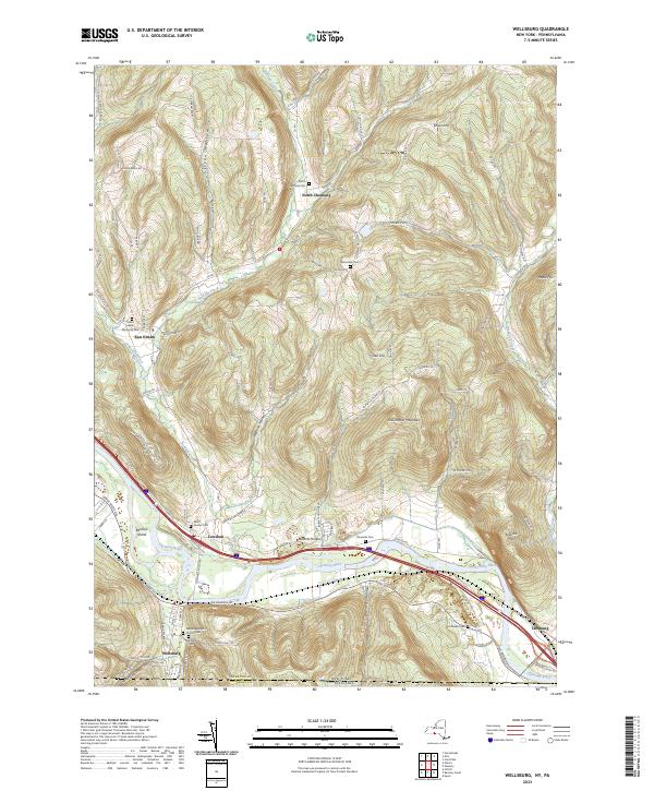 US Topo 7.5-minute map for Wellsburg NYPA