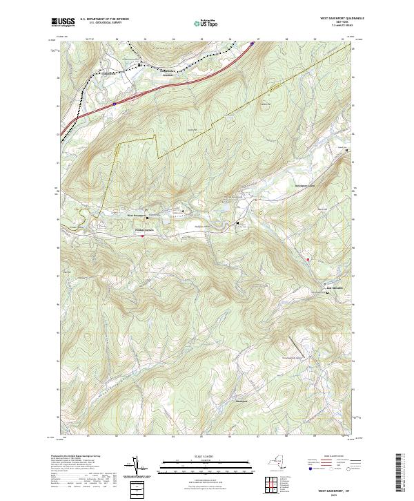 US Topo 7.5-minute map for West Davenport NY