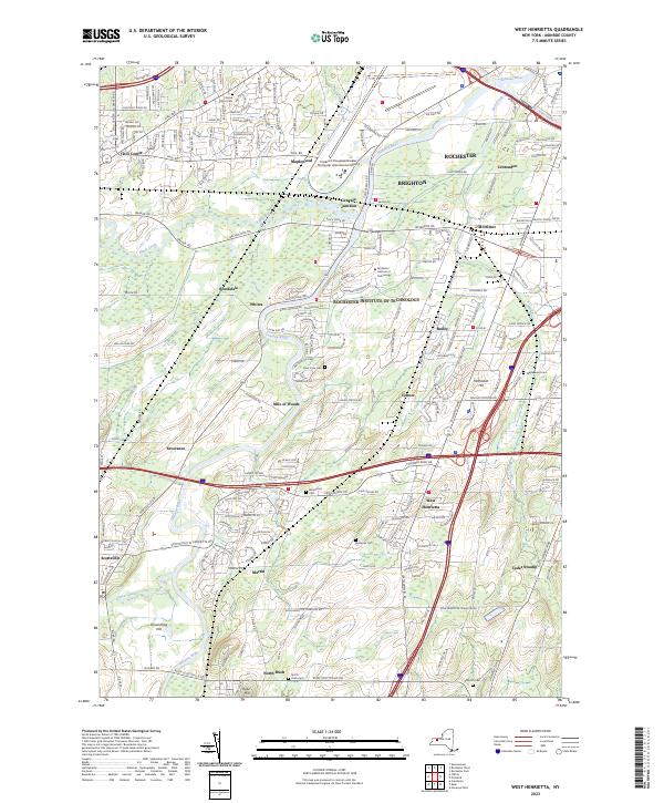 US Topo 7.5-minute map for West Henrietta NY