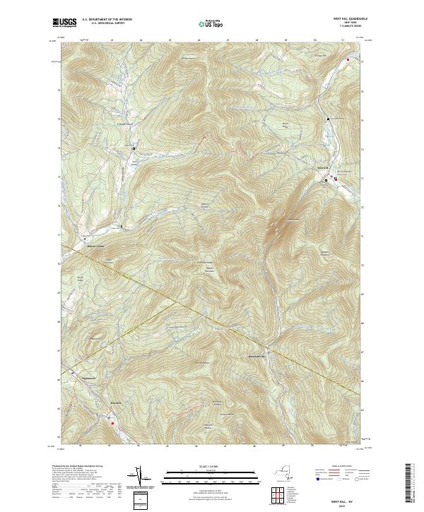 US Topo 7.5-minute map for West Kill NY