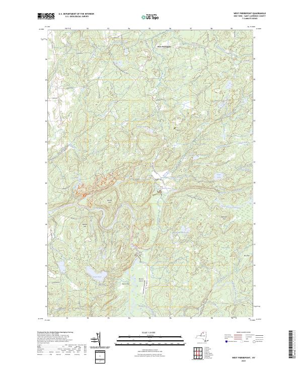 US Topo 7.5-minute map for West Pierrepont NY