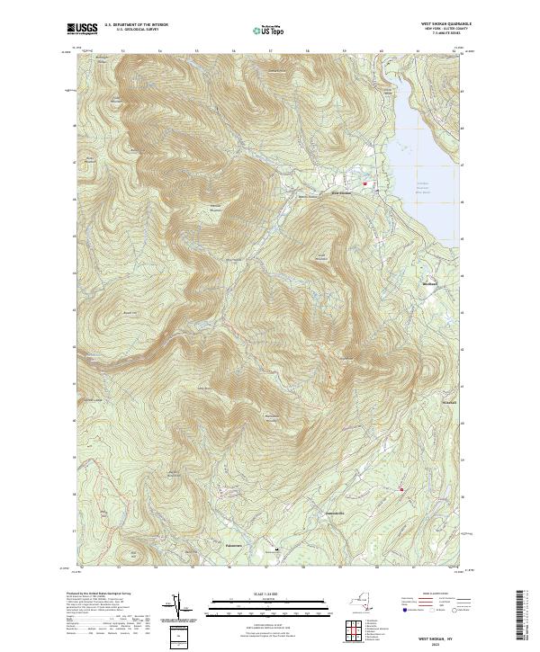 US Topo 7.5-minute map for West Shokan NY