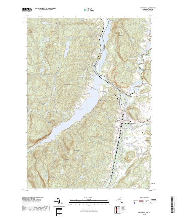 US Topo 7.5-minute map for Whitehall NYVT