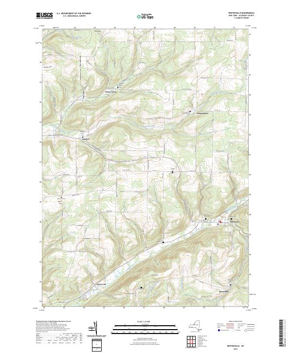 US Topo 7.5-minute map for Whitesville NY