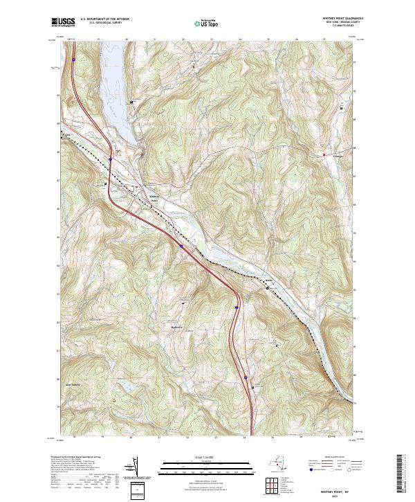 US Topo 7.5-minute map for Whitney Point NY