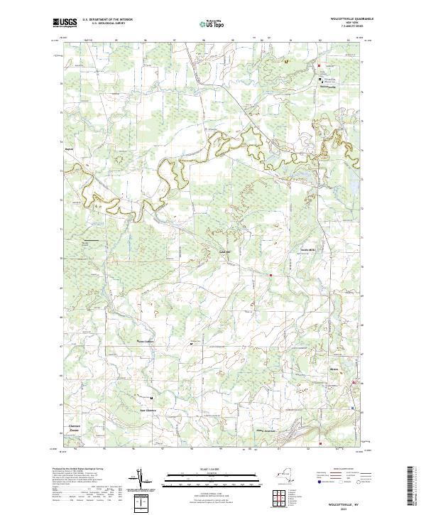 US Topo 7.5-minute map for Wolcottsville NY