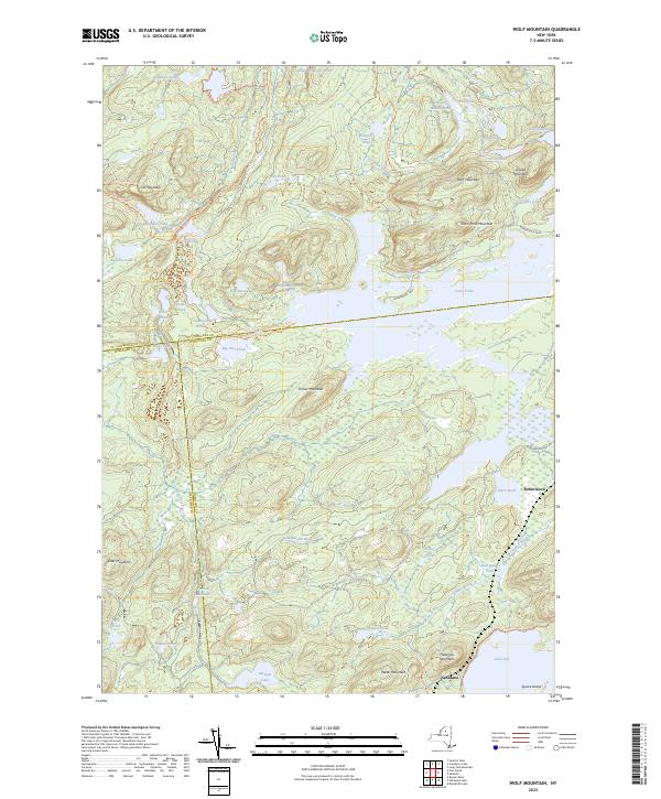 US Topo 7.5-minute map for Wolf Mountain NY