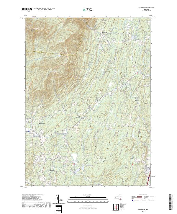 US Topo 7.5-minute map for Woodstock NY