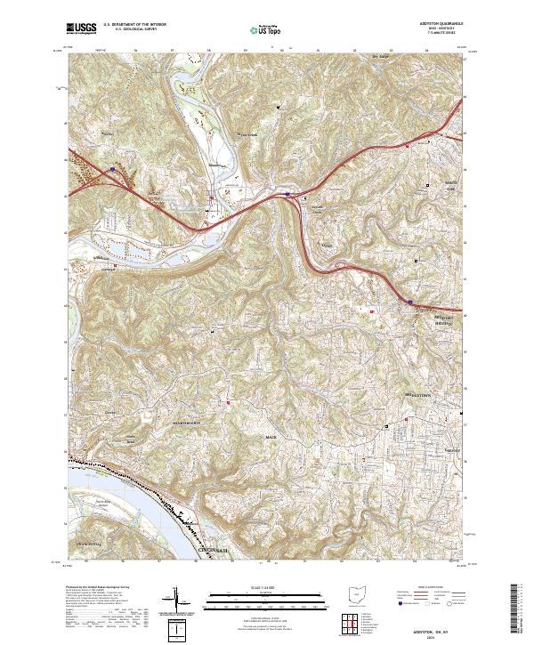 US Topo 7.5-minute map for Addyston OHKY