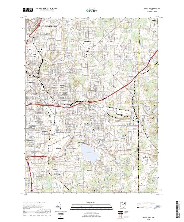 US Topo 7.5-minute map for Akron East OH