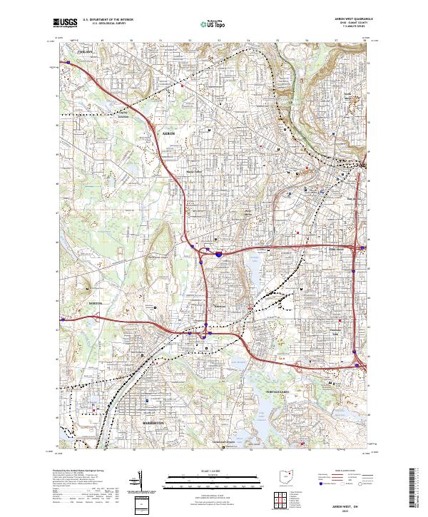 US Topo 7.5-minute map for Akron West OH