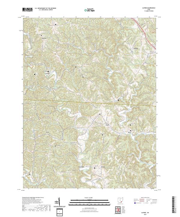 US Topo 7.5-minute map for Alfred OH