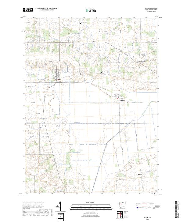 US Topo 7.5-minute map for Alger OH