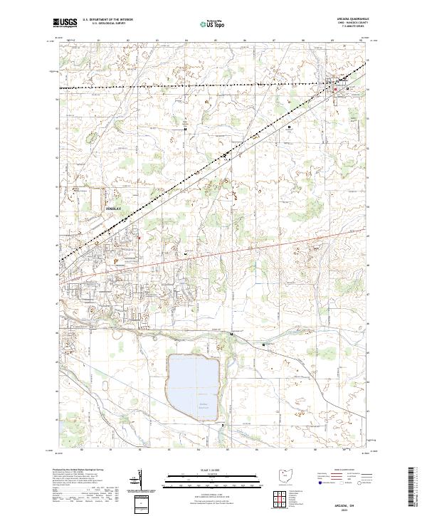 US Topo 7.5-minute map for Arcadia OH