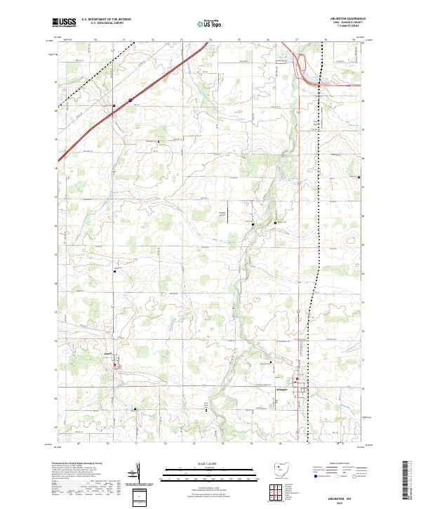 US Topo 7.5-minute map for Arlington OH