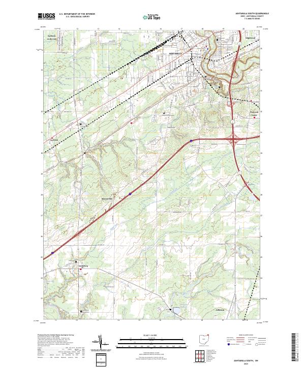 US Topo 7.5-minute map for Ashtabula South OH