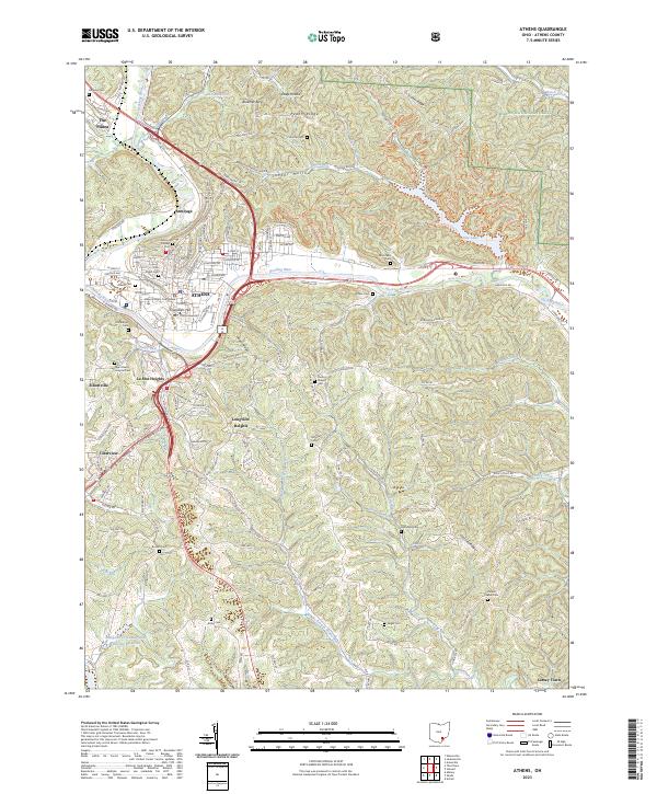 US Topo 7.5-minute map for Athens OH