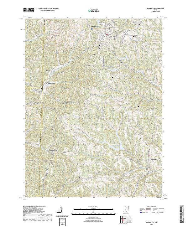 US Topo 7.5-minute map for Barnesville OH