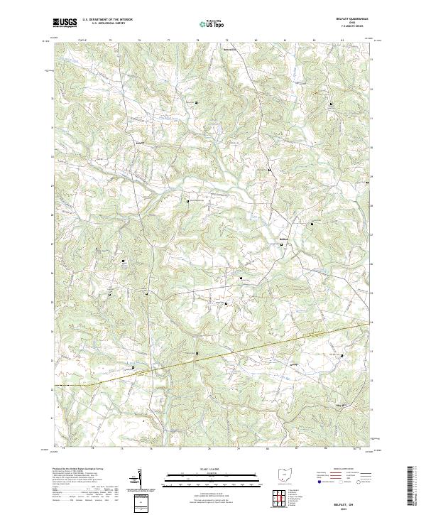 US Topo 7.5-minute map for Belfast OH