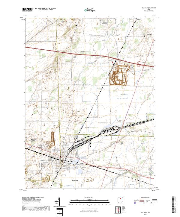 US Topo 7.5-minute map for Bellevue OH