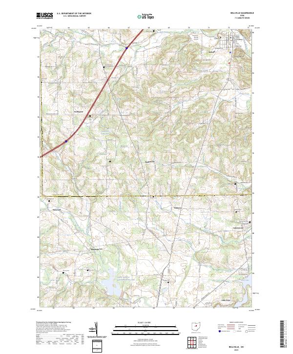 US Topo 7.5-minute map for Bellville OH