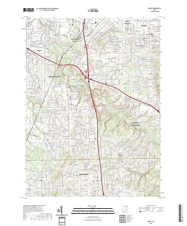 US Topo 7.5-minute map for Berea OH