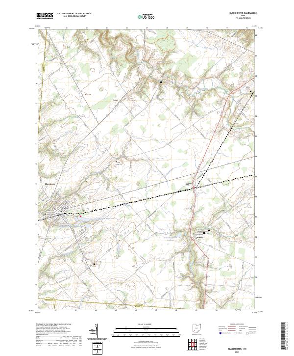 US Topo 7.5-minute map for Blanchester OH