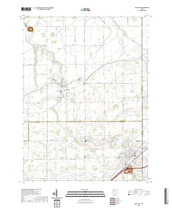 US Topo 7.5-minute map for Bluffton OH