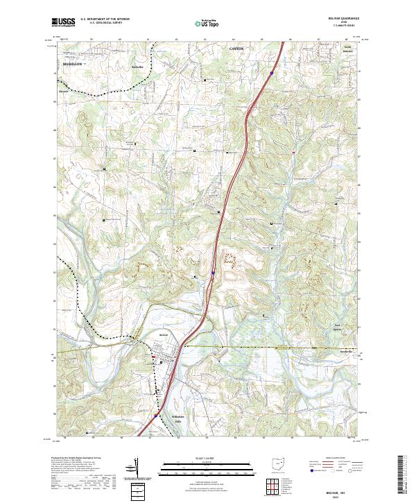 US Topo 7.5-minute map for Bolivar OH