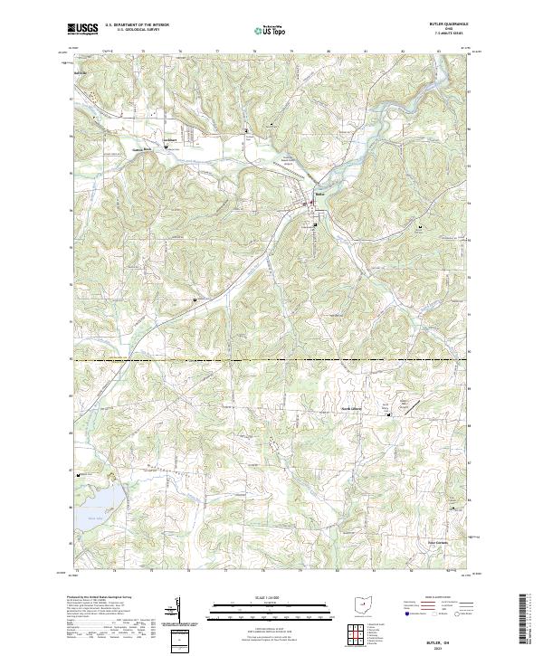 US Topo 7.5-minute map for Butler OH