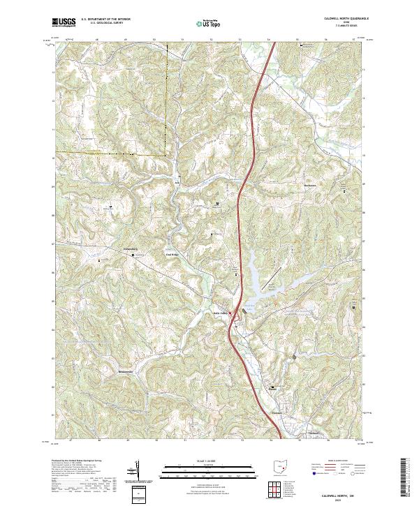 US Topo 7.5-minute map for Caldwell North OH