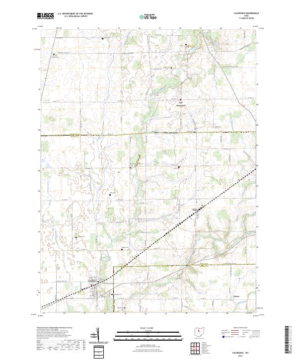 US Topo 7.5-minute map for Caledonia OH