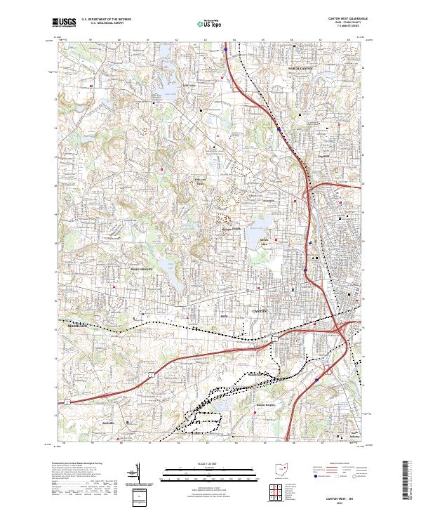 US Topo 7.5-minute map for Canton West OH