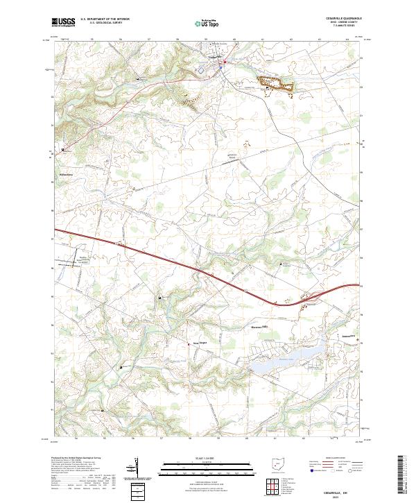 US Topo 7.5-minute map for Cedarville OH