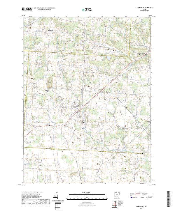 US Topo 7.5-minute map for Centerburg OH