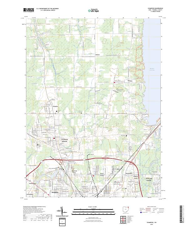 US Topo 7.5-minute map for Champion OH