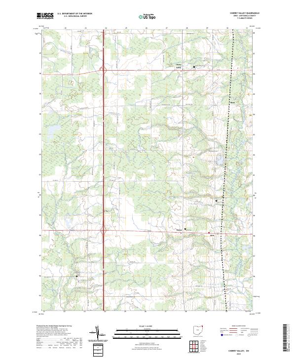 US Topo 7.5-minute map for Cherry Valley OH