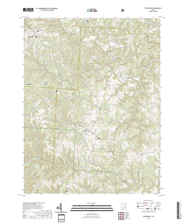 US Topo 7.5-minute map for Chesterhill OH