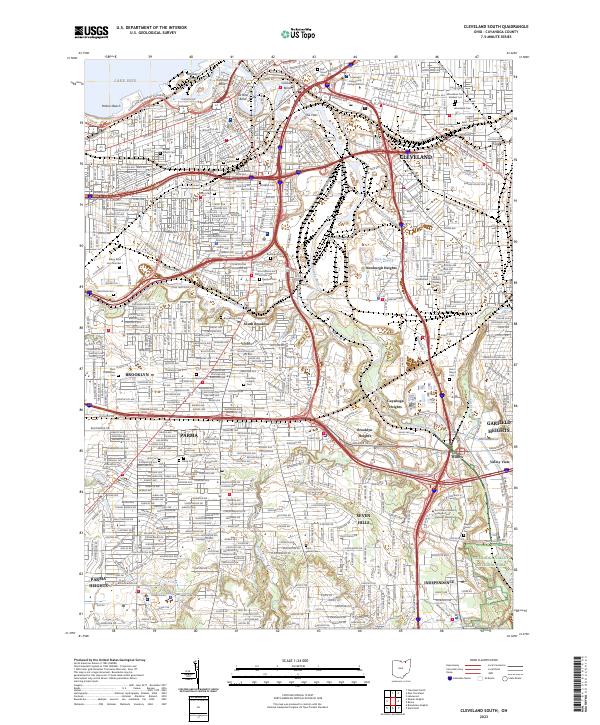 US Topo 7.5-minute map for Cleveland South OH