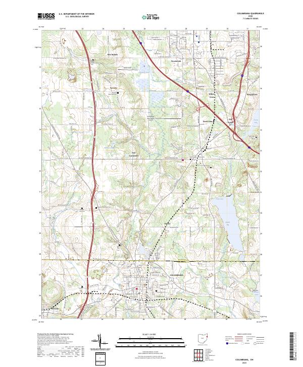 US Topo 7.5-minute map for Columbiana OH