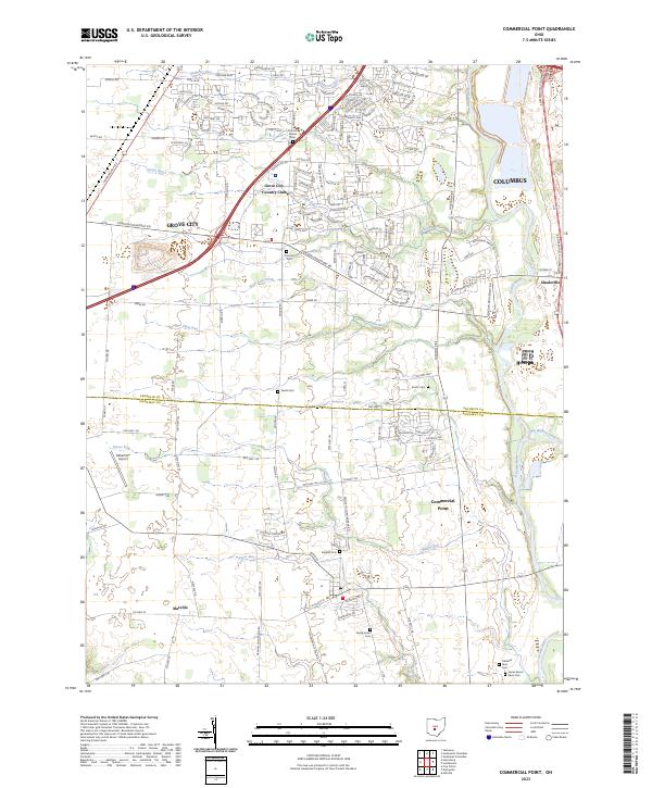 US Topo 7.5-minute map for Commercial Point OH