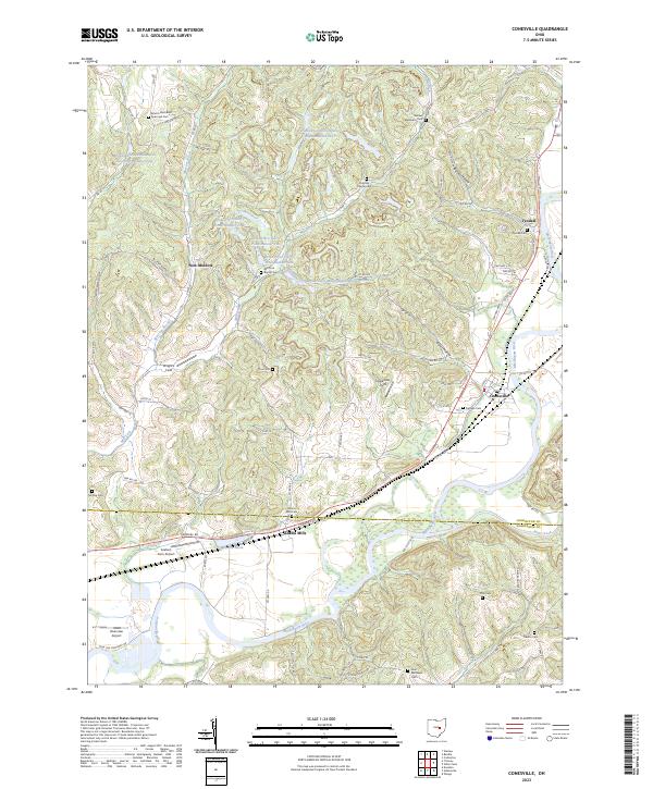 US Topo 7.5-minute map for Conesville OH