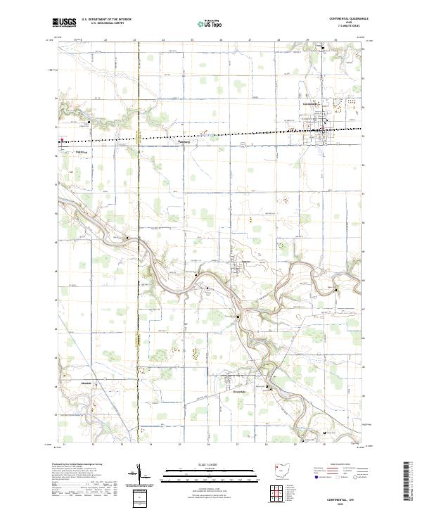 US Topo 7.5-minute map for Continental OH